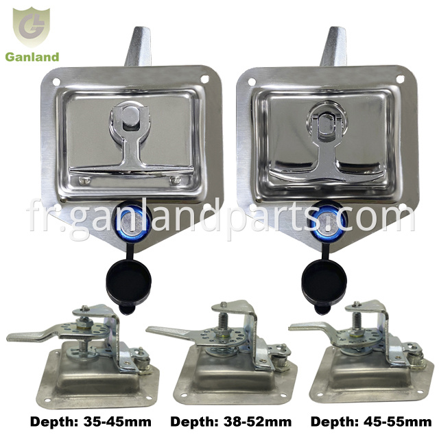 Flush mount paddle T handle Lock